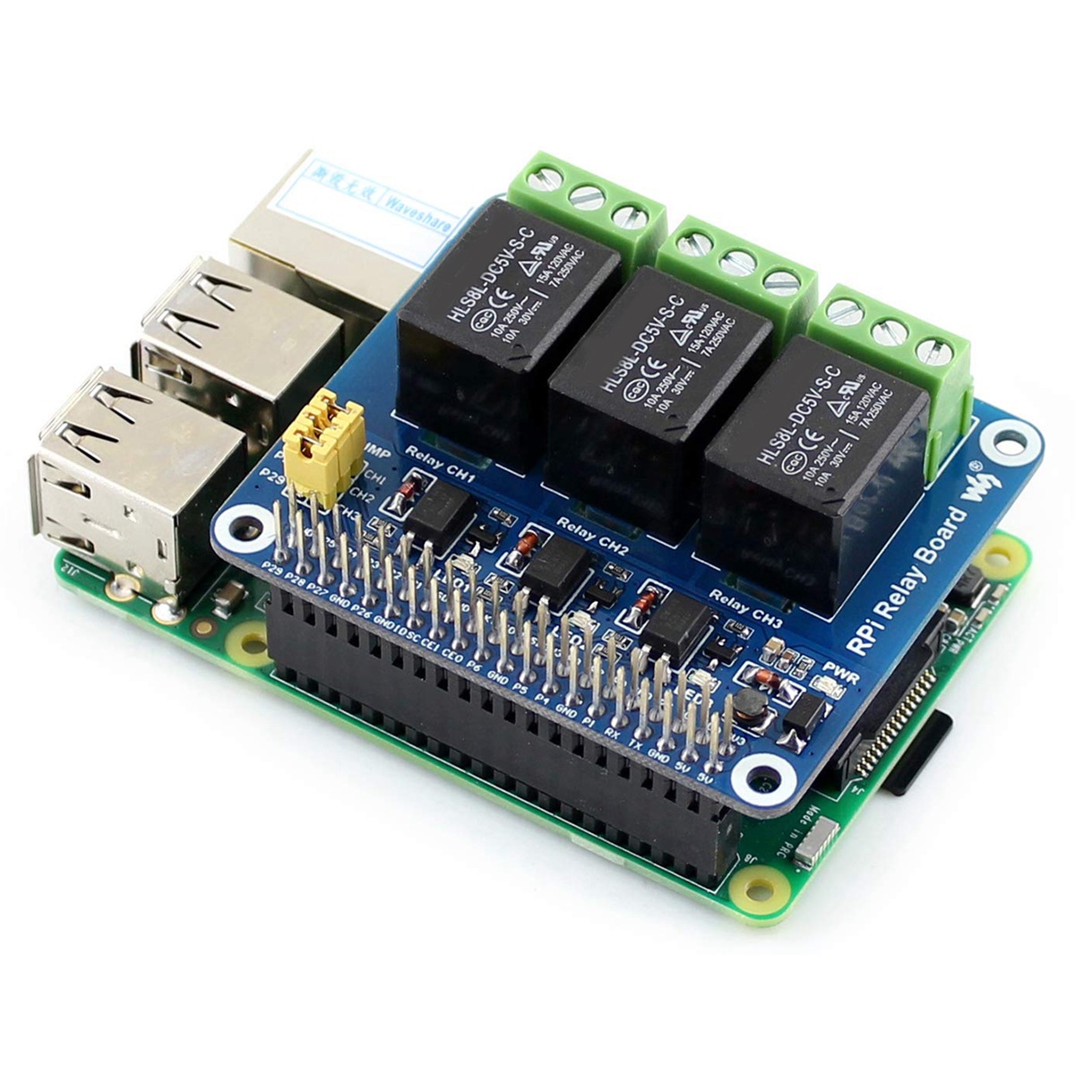 Raspberry Pi Zero - Waveshare Modulo Relè a 3 Canali